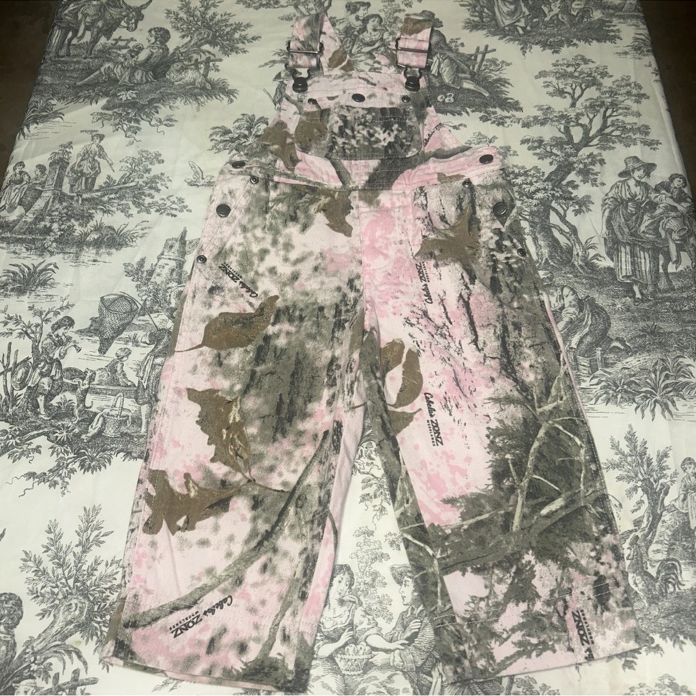Cabela's Pink and Brown Camo Kids Bib Overalls